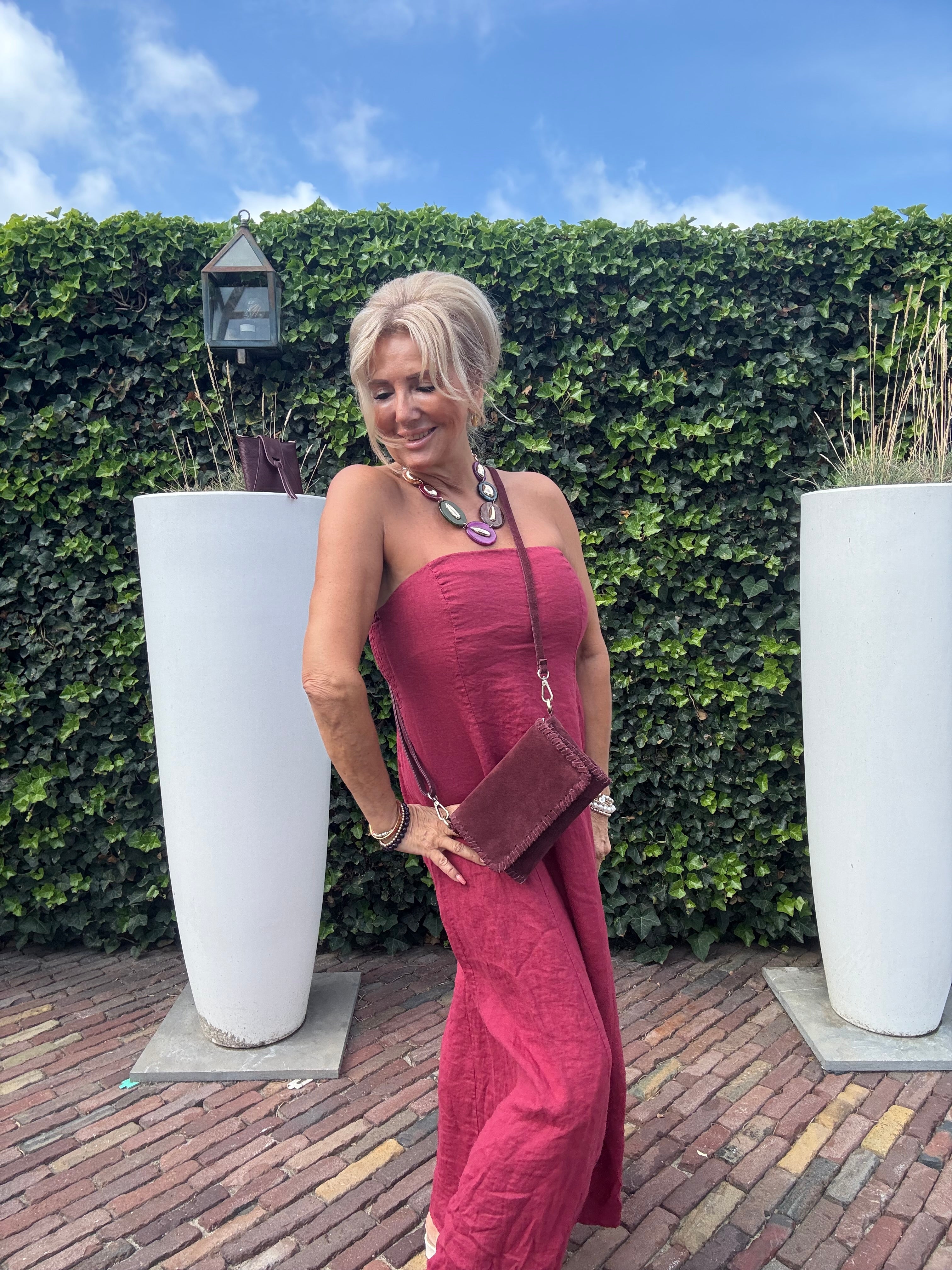 Dress Strapless Bordeaux 🌺